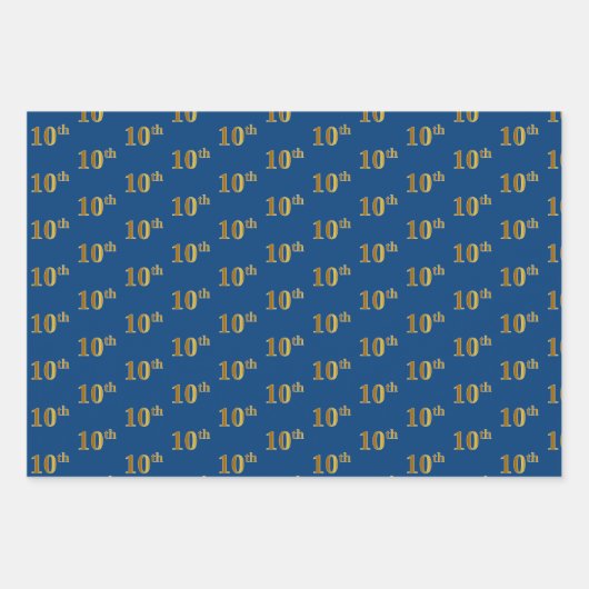 Elegant Zwart, Rood, Blauw, Faux Gold 10e Event # Inpakpapier Vel (Voorkant 3)