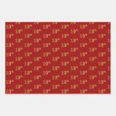 Elegant Zwart, Rood, Blauw, Faux Gold 10e Event # Inpakpapier Vel (Voorkant 2)