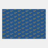 Elegant Zwart, Rood, Blauw, Faux Gold 11e Event # Inpakpapier Vel (Voorkant 3)