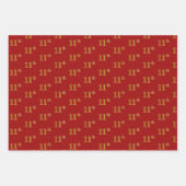 Elegant Zwart, Rood, Blauw, Faux Gold 11e Event # Inpakpapier Vel (Voorkant 2)