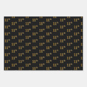Elegant Zwart, Rood, Blauw, Faux Gold 11e Event # Inpakpapier Vel (Voorkant)