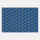 Elegant Zwart, Rood, Blauw, Faux Gold 12e Event # Inpakpapier Vel (Voorkant 3)