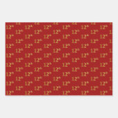 Elegant Zwart, Rood, Blauw, Faux Gold 12e Event # Inpakpapier Vel (Voorkant 2)
