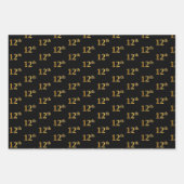 Elegant Zwart, Rood, Blauw, Faux Gold 12e Event # Inpakpapier Vel (Voorkant)