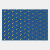 Elegant Zwart, Rood, Blauw, Faux Gold 13e Event # Inpakpapier Vel (Voorkant 3)
