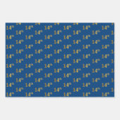 Elegant Zwart, Rood, Blauw, Faux Gold 14e Event # Inpakpapier Vel (Voorkant 3)