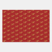 Elegant Zwart, Rood, Blauw, Faux Gold 14e Event # Inpakpapier Vel (Voorkant 2)