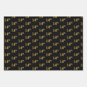 Elegant Zwart, Rood, Blauw, Faux Gold 14e Event # Inpakpapier Vel (Voorkant)