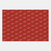 Elegant Zwart, Rood, Blauw, Faux Gold 15e Event # Inpakpapier Vel (Voorkant 2)