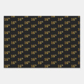 Elegant Zwart, Rood, Blauw, Faux Gold 16e Event # Inpakpapier Vel (Voorkant)