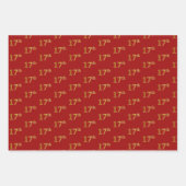 Elegant Zwart, Rood, Blauw, Faux Gold 17e Event # Inpakpapier Vel (Voorkant 2)