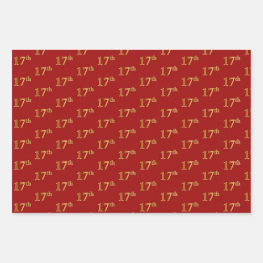 Elegant Zwart, Rood, Blauw, Faux Gold 17e Event # Inpakpapier Vel (Voorkant 2)