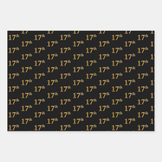 Elegant Zwart, Rood, Blauw, Faux Gold 17e Event # Inpakpapier Vel (Voorkant)