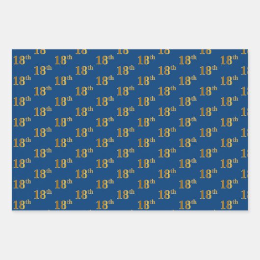 Elegant Zwart, Rood, Blauw, Faux Gold 18e Event # Inpakpapier Vel (Voorkant 3)