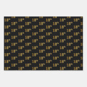 Elegant Zwart, Rood, Blauw, Faux Gold 18e Event # Inpakpapier Vel (Voorkant)