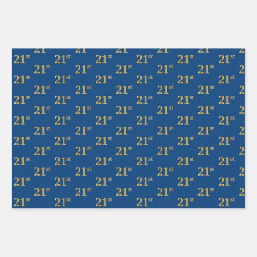 Elegant Zwart, Rood, Blauw, Faux Gold 21e Event # Inpakpapier Vel (Voorkant 3)