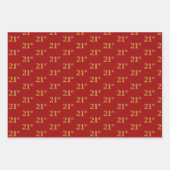 Elegant Zwart, Rood, Blauw, Faux Gold 21e Event # Inpakpapier Vel (Voorkant 2)