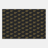 Elegant Zwart, Rood, Blauw, Faux Gold 21e Event # Inpakpapier Vel (Voorkant)