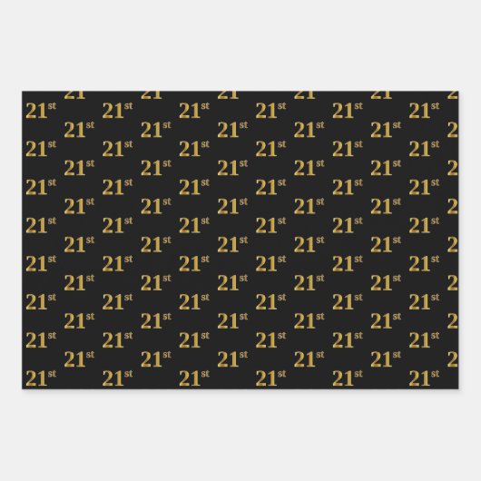 Elegant Zwart, Rood, Blauw, Faux Gold 21e Event # Inpakpapier Vel (Voorkant)