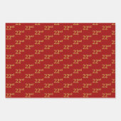 Elegant Zwart, Rood, Blauw, Faux Gold 22e Event # Inpakpapier Vel (Voorkant 2)