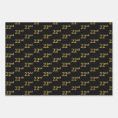 Elegant Zwart, Rood, Blauw, Faux Gold 22e Event # Inpakpapier Vel (Voorkant)