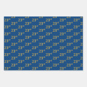 Elegant Zwart, Rood, Blauw, Faux Gold 23e Evenemen Inpakpapier Vel (Voorkant 3)