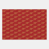 Elegant Zwart, Rood, Blauw, Faux Gold 23e Evenemen Inpakpapier Vel (Voorkant 2)