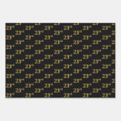 Elegant Zwart, Rood, Blauw, Faux Gold 23e Evenemen Inpakpapier Vel (Voorkant)