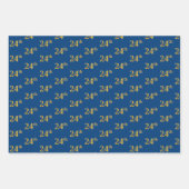 Elegant Zwart, Rood, Blauw, Faux Gold 24e Event # Inpakpapier Vel (Voorkant 3)