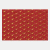 Elegant Zwart, Rood, Blauw, Faux Gold 24e Event # Inpakpapier Vel (Voorkant 2)