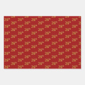 Elegant Zwart, Rood, Blauw, Faux Gold 26e Evenemen Inpakpapier Vel (Voorkant 2)