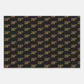 Elegant Zwart, Rood, Blauw, Faux Gold 26e Evenemen Inpakpapier Vel (Voorkant)