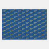 Elegant Zwart, Rood, Blauw, Faux Gold 27e Evenemen Inpakpapier Vel (Voorkant 3)