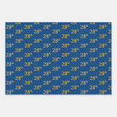 Elegant Zwart, Rood, Blauw, Faux Gold 28ste Event  Inpakpapier Vel (Voorkant 3)