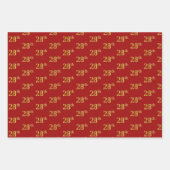 Elegant Zwart, Rood, Blauw, Faux Gold 28ste Event  Inpakpapier Vel (Voorkant 2)