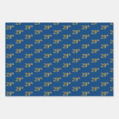 Elegant Zwart, Rood, Blauw, Faux Gold 29e Evenemen Inpakpapier Vel (Voorkant 3)