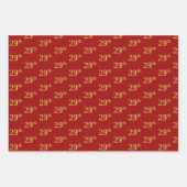 Elegant Zwart, Rood, Blauw, Faux Gold 29e Evenemen Inpakpapier Vel (Voorkant 2)