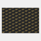 Elegant Zwart, Rood, Blauw, Faux Gold 29e Evenemen Inpakpapier Vel (Voorkant)