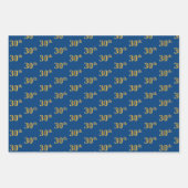 Elegant Zwart, Rood, Blauw, Faux Gold 30ste Event  Inpakpapier Vel (Voorkant 3)