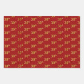 Elegant Zwart, Rood, Blauw, Faux Gold 30ste Event  Inpakpapier Vel (Voorkant 2)