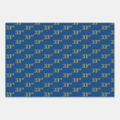 Elegant Zwart, Rood, Blauw, Faux Gold 33e Event # Inpakpapier Vel (Voorkant 3)