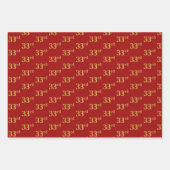 Elegant Zwart, Rood, Blauw, Faux Gold 33e Event # Inpakpapier Vel (Voorkant 2)