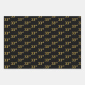 Elegant Zwart, Rood, Blauw, Faux Gold 33e Event # Inpakpapier Vel (Voorkant)