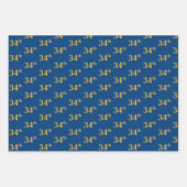 Elegant Zwart, Rood, Blauw, Faux Gold 34e Event # Inpakpapier Vel (Voorkant 3)