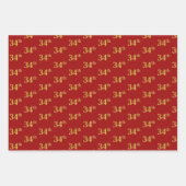 Elegant Zwart, Rood, Blauw, Faux Gold 34e Event # Inpakpapier Vel (Voorkant 2)