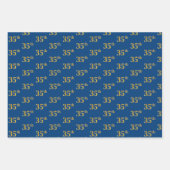 Elegant Zwart, Rood, Blauw, Faux Gold 35e Event # Inpakpapier Vel (Voorkant 3)