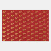 Elegant Zwart, Rood, Blauw, Faux Gold 35e Event # Inpakpapier Vel (Voorkant 2)