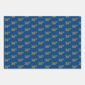 Elegant Zwart, Rood, Blauw, Faux Gold 36e Event # Inpakpapier Vel (Voorkant 3)