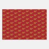 Elegant Zwart, Rood, Blauw, Faux Gold 36e Event # Inpakpapier Vel (Voorkant 2)