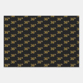 Elegant Zwart, Rood, Blauw, Faux Gold 36e Event # Inpakpapier Vel (Voorkant)